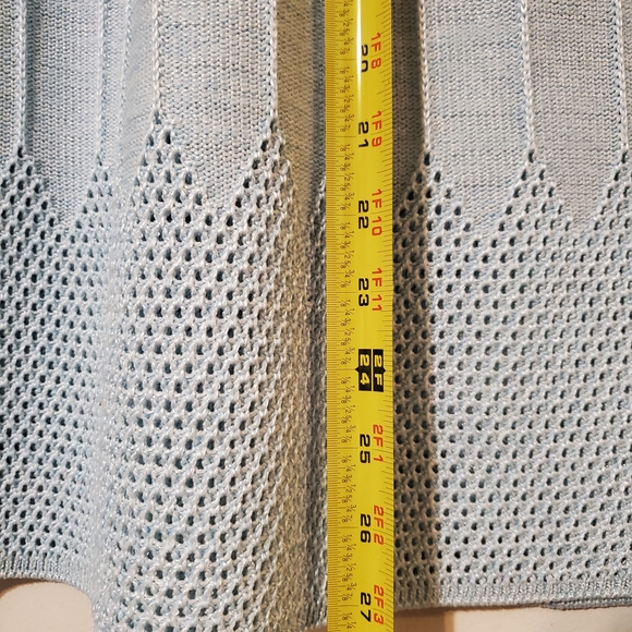 Beautiful Baby Blue Vintage Knit Midi Length Skirt Size 8 Retro Pleated Skirt - Picture 6 of 6